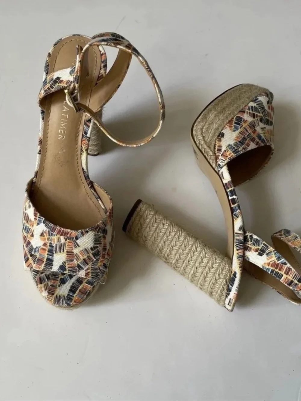 Gibson Latimer Multicolor Printed Espadrille Heels Sandals